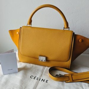 CELINE Trapeze Medium in Mustard Yellow.